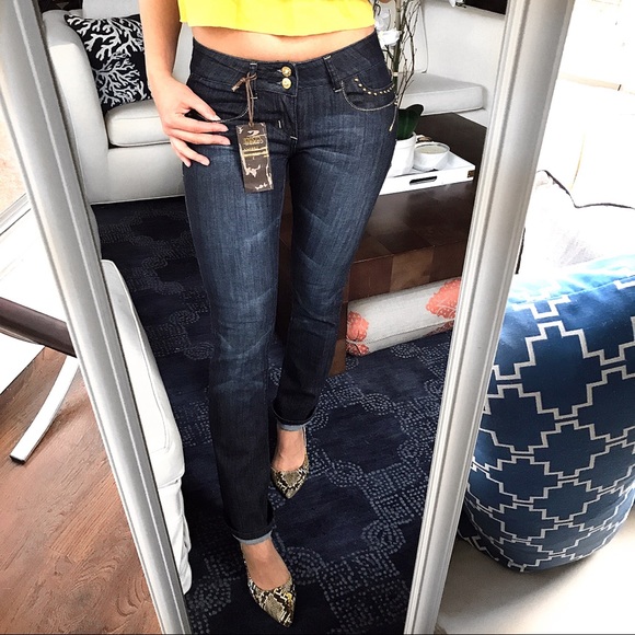 Clash Jeans Denim - LAST ONE‼️ S/1 Dark Blue Jeans with Gold Trim 👖✨